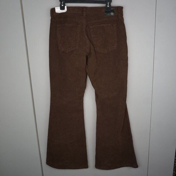 New AG Angeline Corduroy Mid Rise Flare Jeans in Sulfur Bitter Chocolate sz 33 - Picture 4 of 16